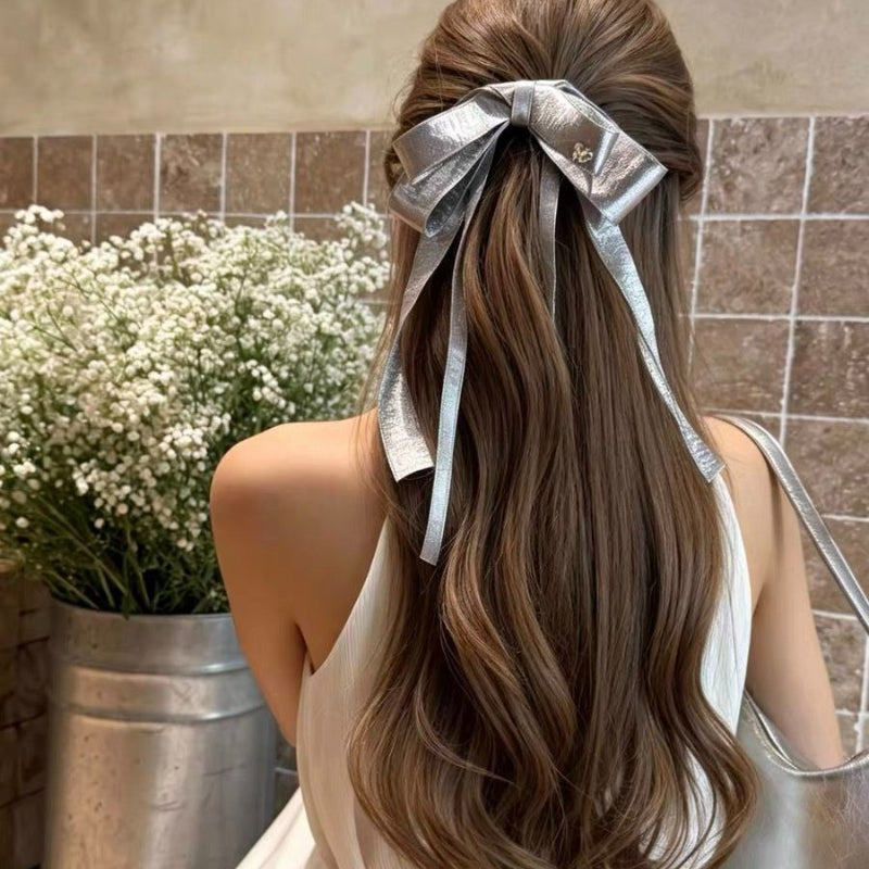 Metallic Bow Hair Clip