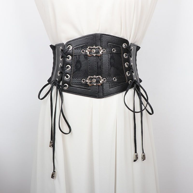 Retro Lace Wide Waist Belt - Modomu