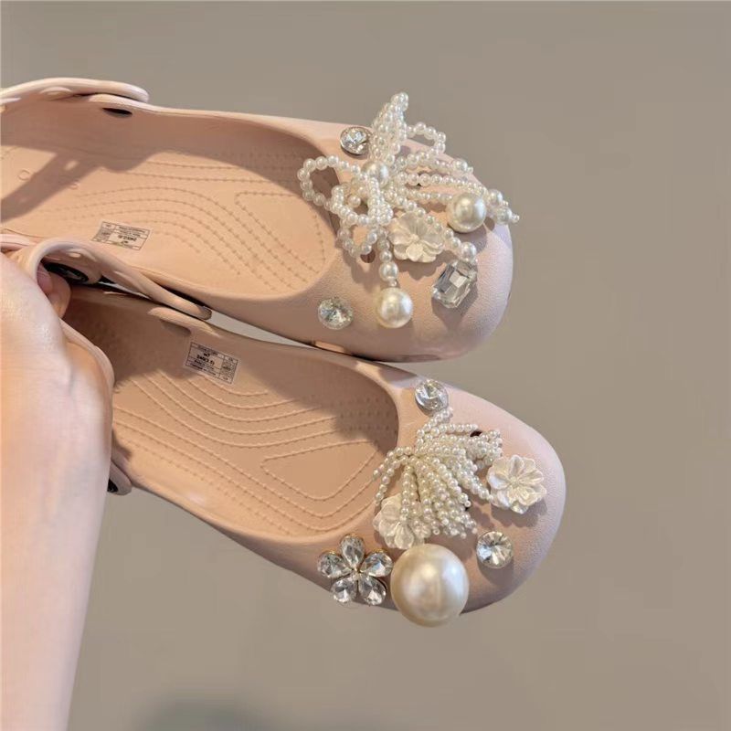 Pearl Bow Shoe Charms
