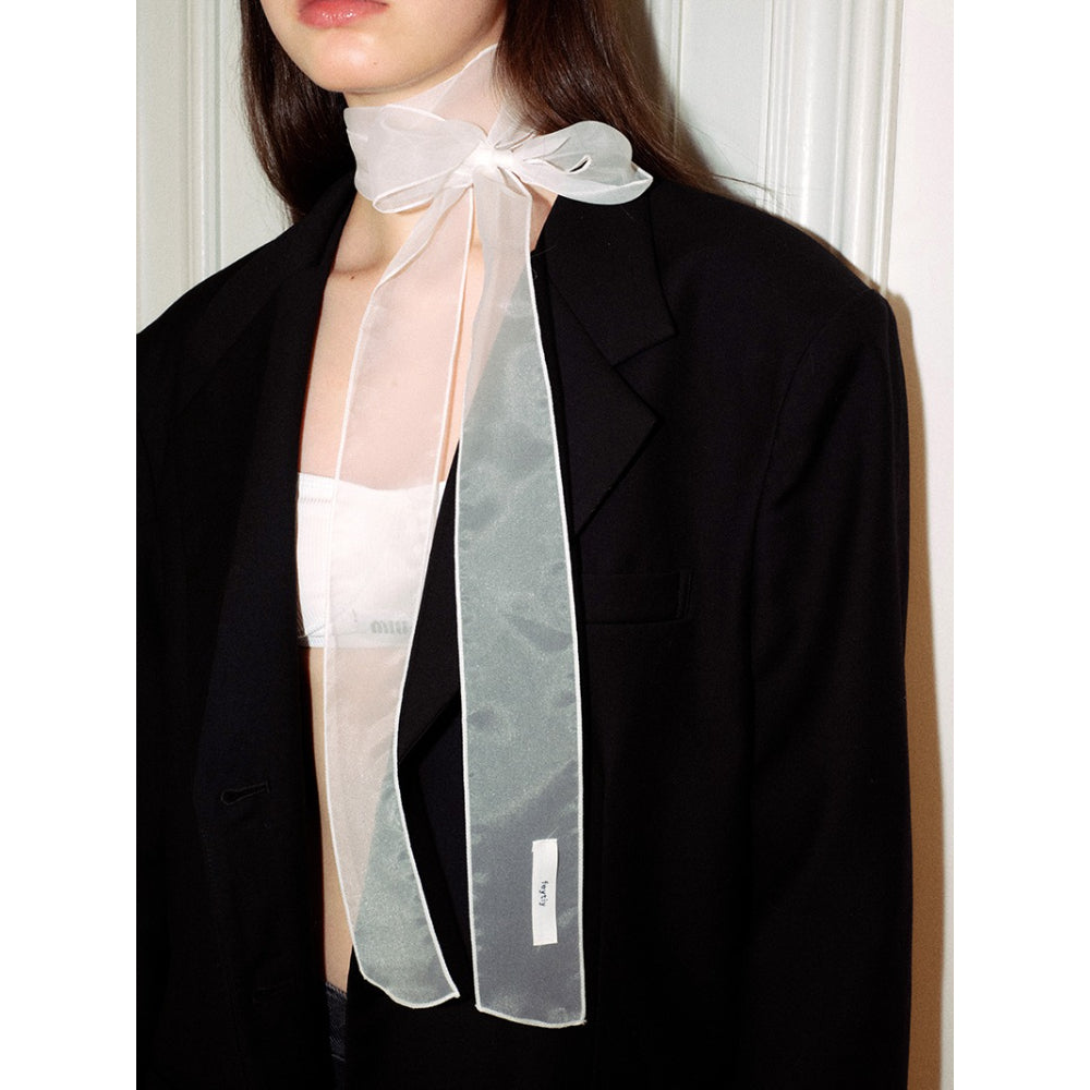 Pearlescent Organza Narrow Scarf