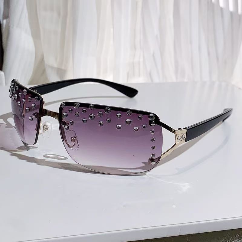 Rimless Crystal Fashion Sunglasses - Modomu