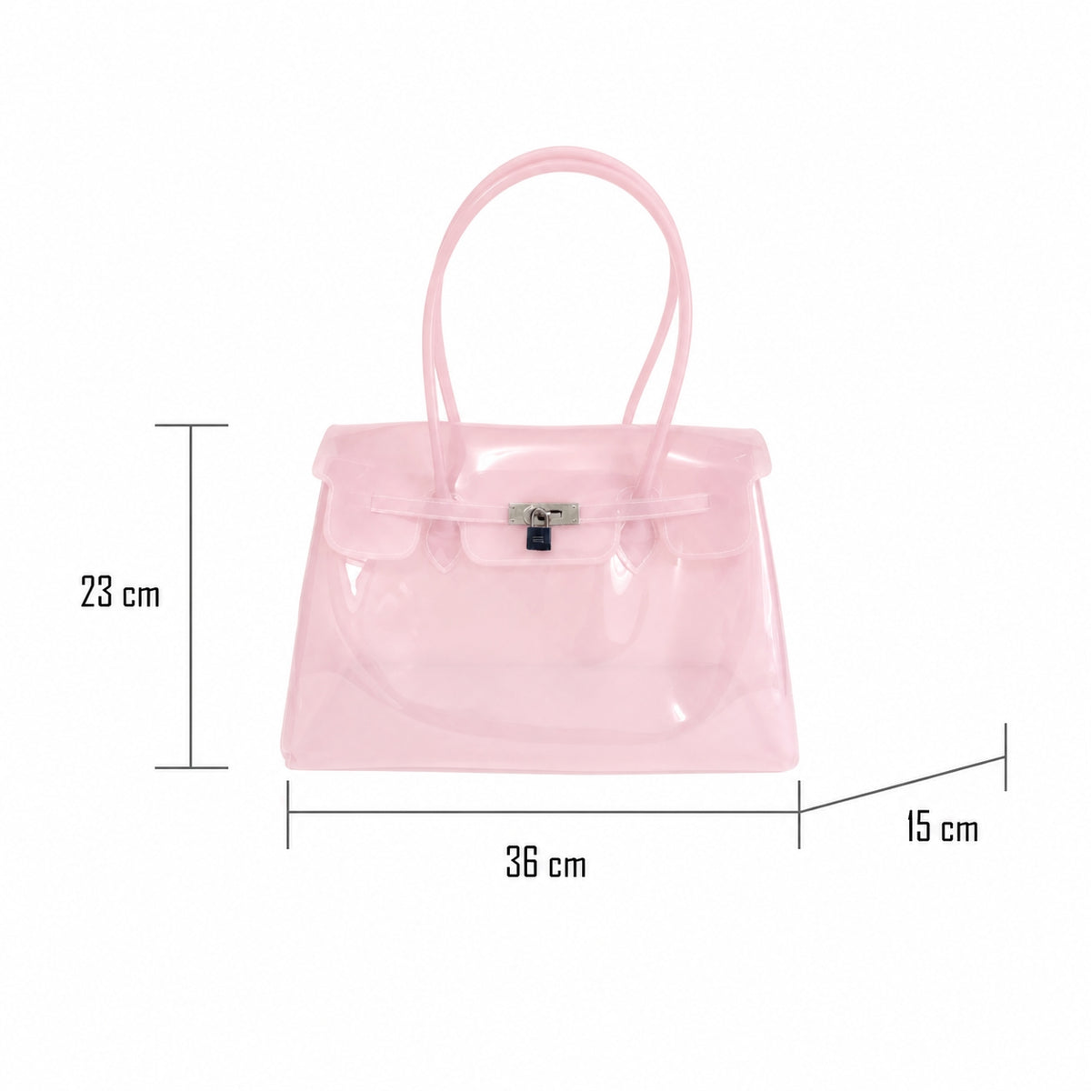 Oversized Padlock Jelly Tote - Pink