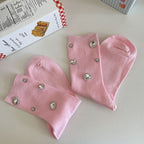 Rhinestone Embellished Fashion Socks - Modomu