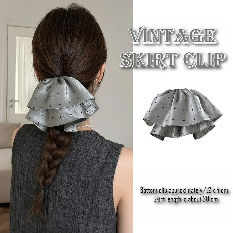 Satin Ruffle Ponytail Clip