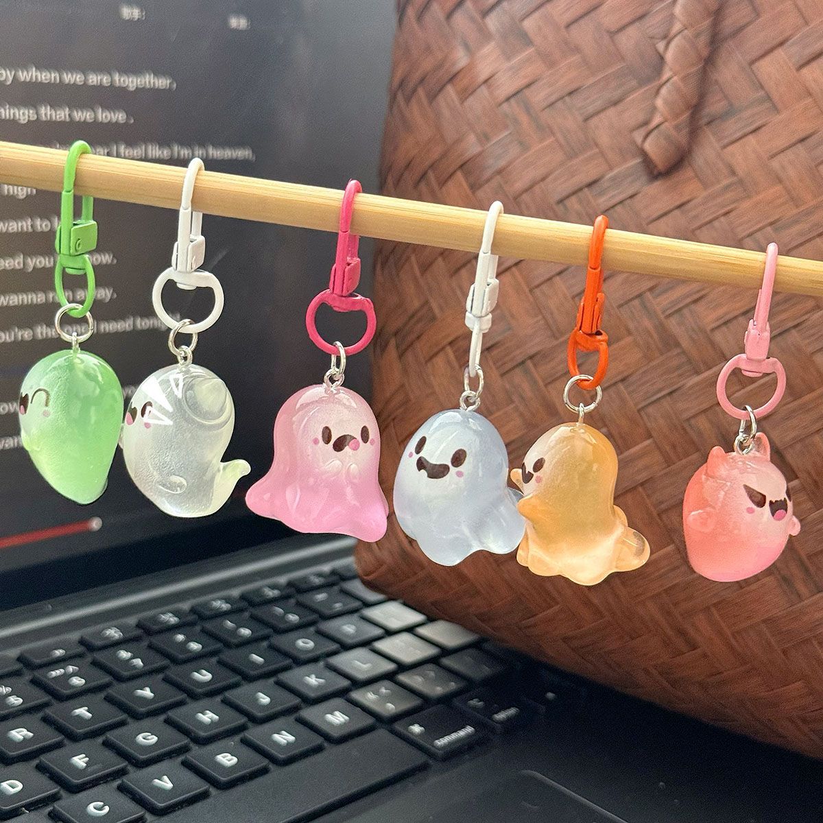 Glowing Ghost Keyring Charm