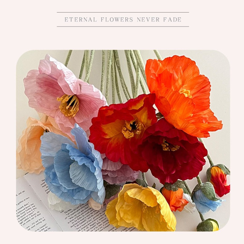 Realistic Poppy Silk Stems - Modomu