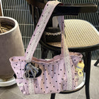 Lace Trim Dotted Tote
