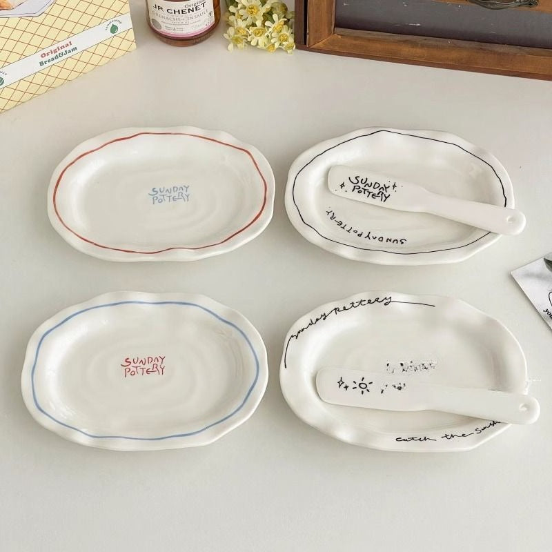 Irregular Ceramic Dessert Plate - Modomu