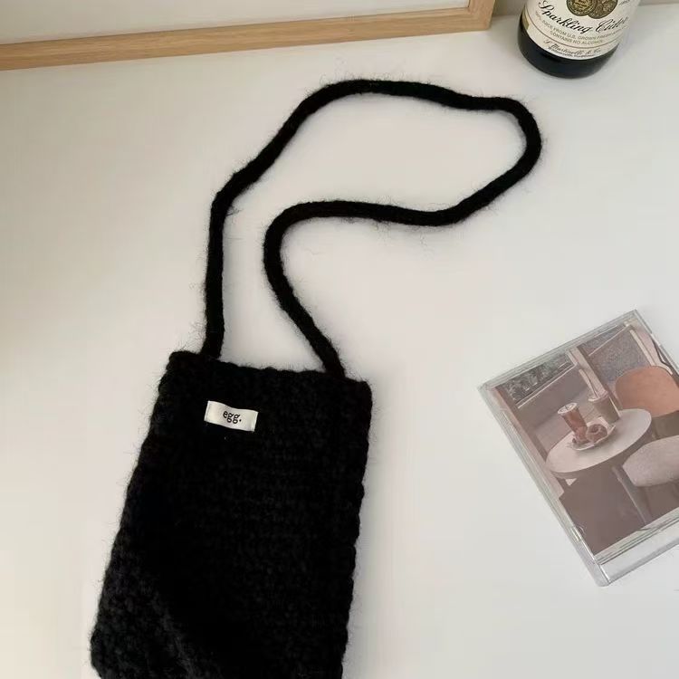 Popcorn Knit Phone Crossbody Bag