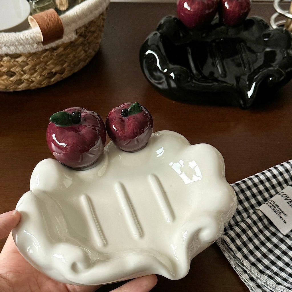Cartoon Apple Ceramic Soap Dish
