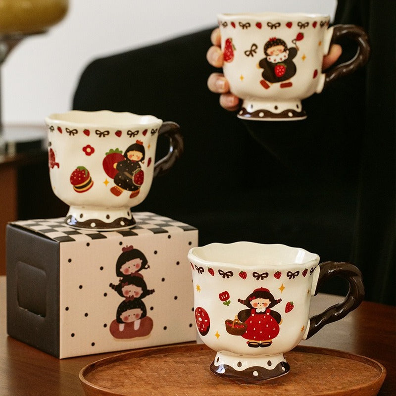 Strawberry Girl Ceramic Coffee Mug