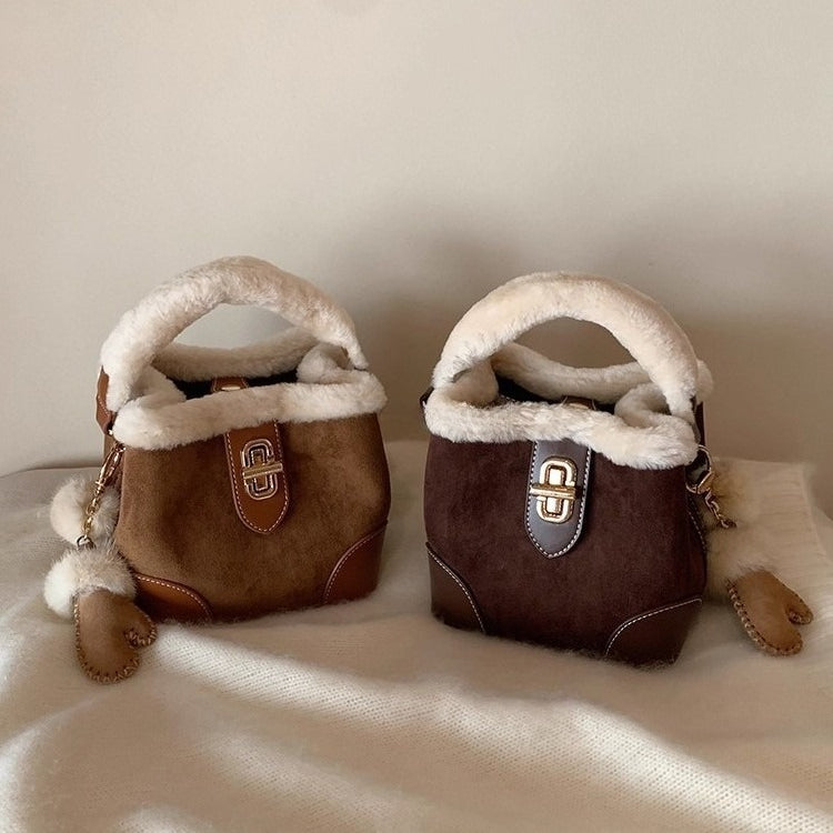 Plush Bucket Shoulder Crossbody Bag - Modomu