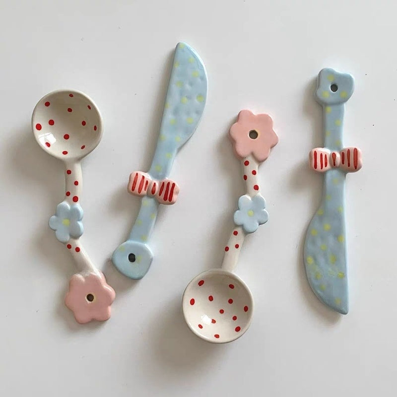 Polka Dot Ceramic Cutlery