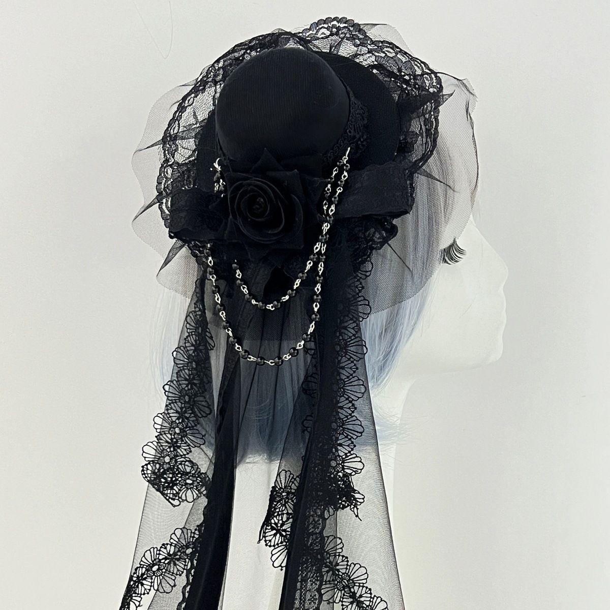 Rose Veil Bonnet Fascinator