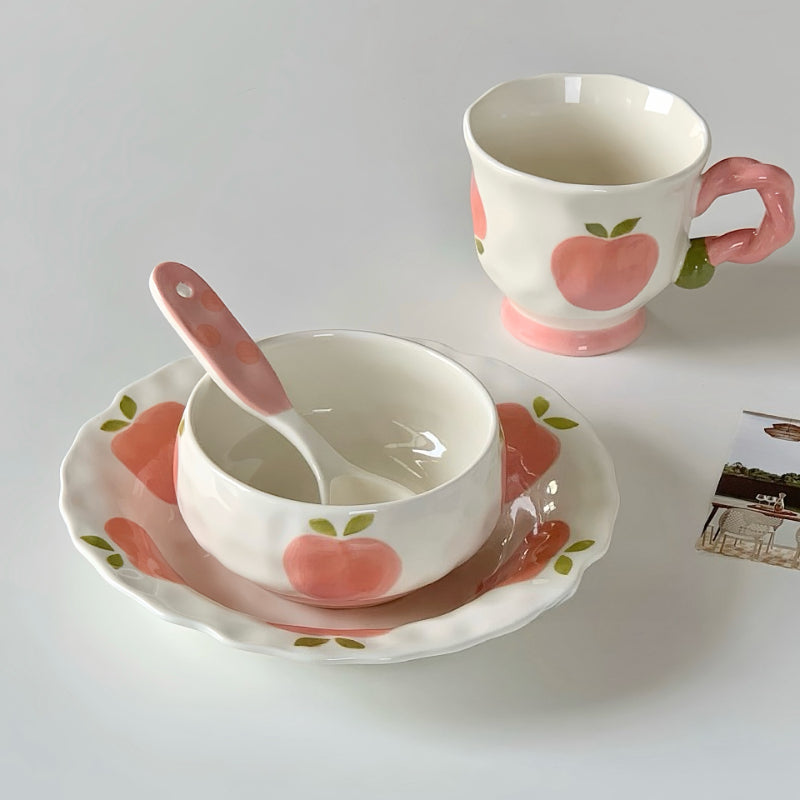 Ceramic Peach Dessert Rice Bowl - Modomu