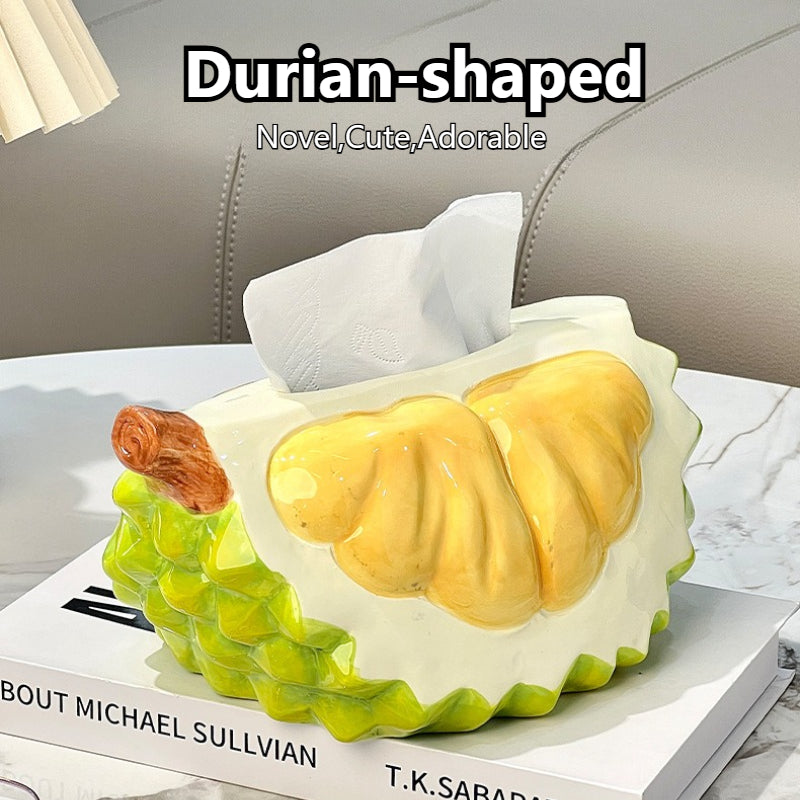Durian Tissue Box With Storage