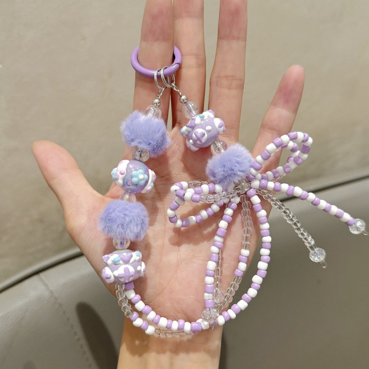 Beaded Phone Lanyard With Bow