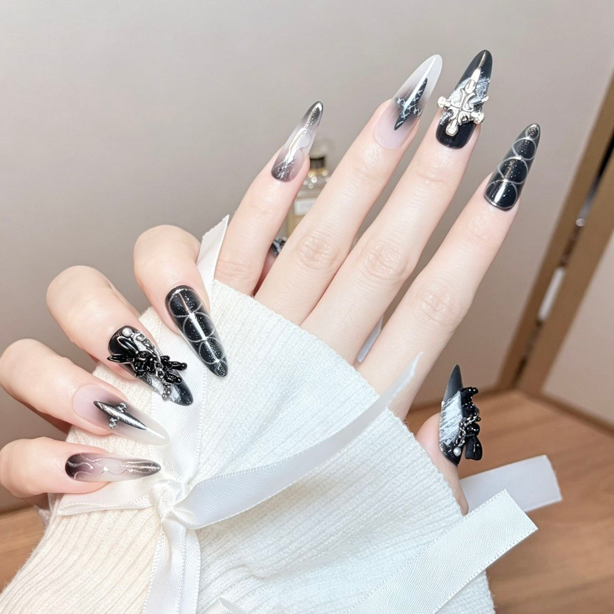 Gothic Smoke Cross Press-on Nails