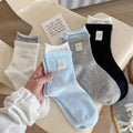 Puppy Label Double-Cuff Socks