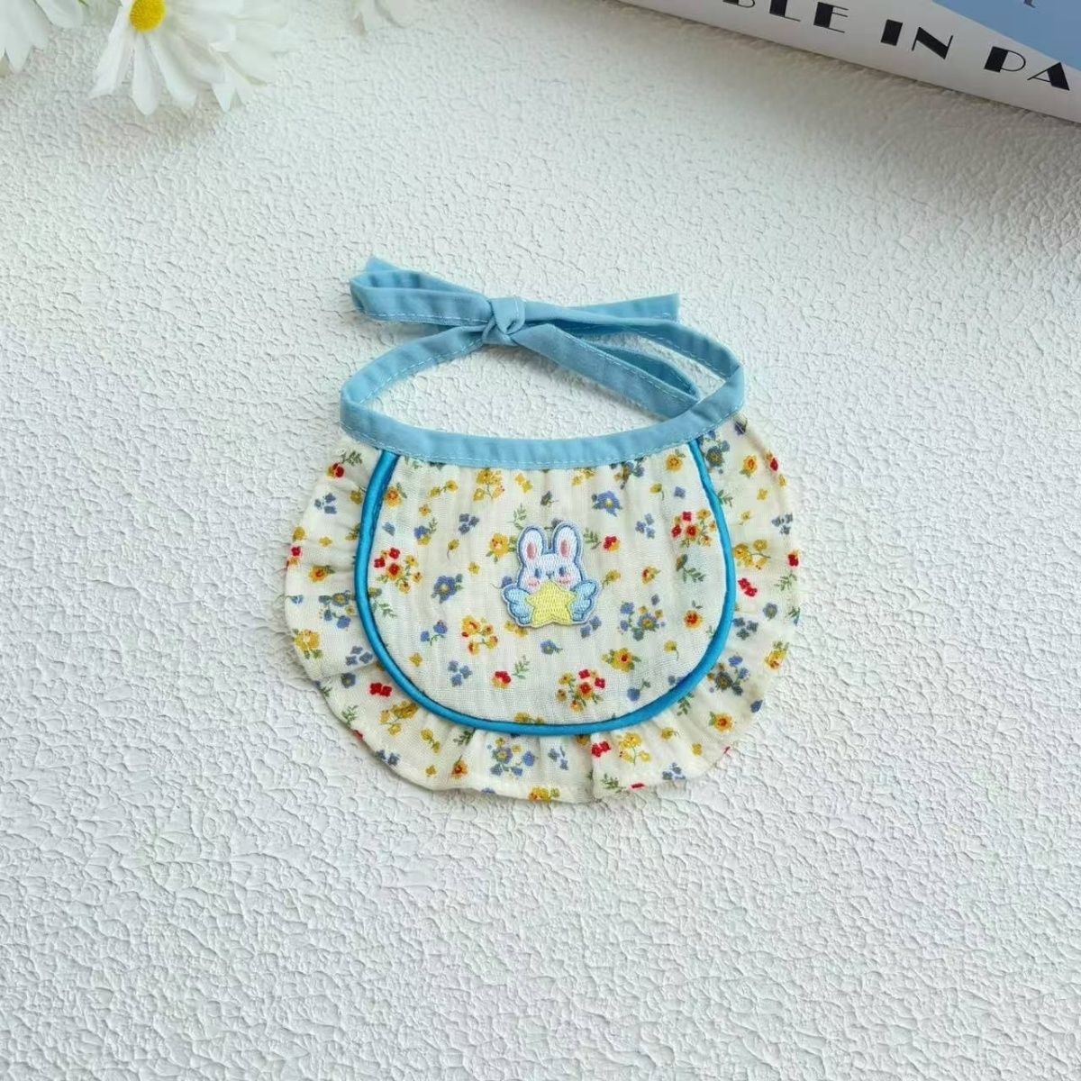 Pet Bib with Floral Bow