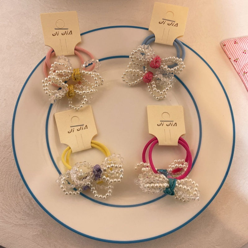 Pearl Bow Elastic Hair Rope - Modomu