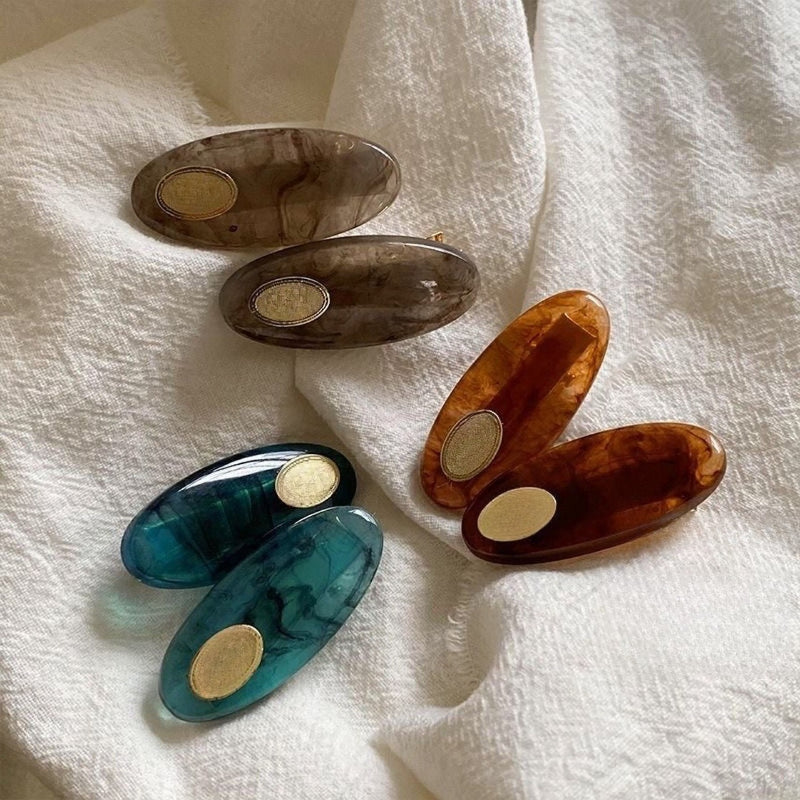 Amber Marbled Snap Clips