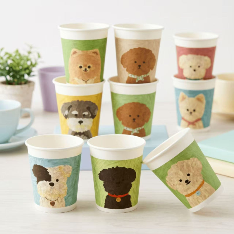 Puppy Art Disposable Paper Cups
