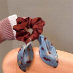 Printed Bow Streamer Scrunchie