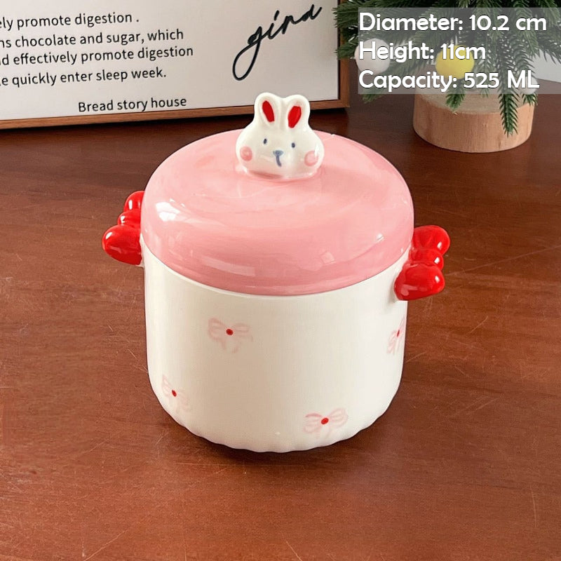Hand Painted Rabbit Cereal Bowl - Modomu