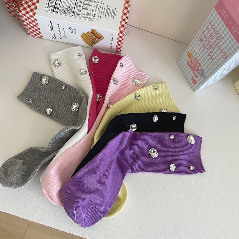 Rhinestone Embellished Fashion Socks - Modomu