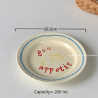 Ceramic Dessert Plate With Illustration