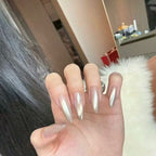 Aurora Chrome Oval Press-On Nails