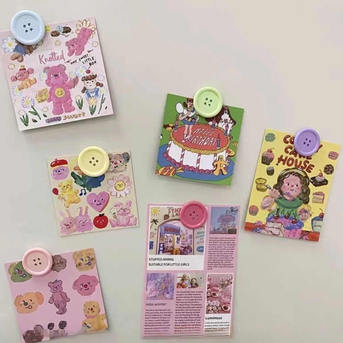 Pastel Button Fridge Magnets