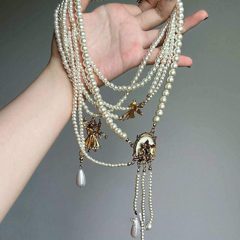 Layered Pearl Statement Necklace