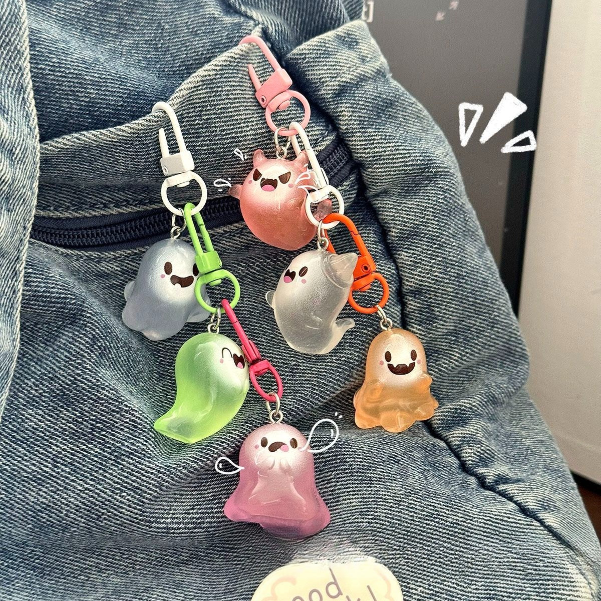 Glowing Ghost Keyring Charm