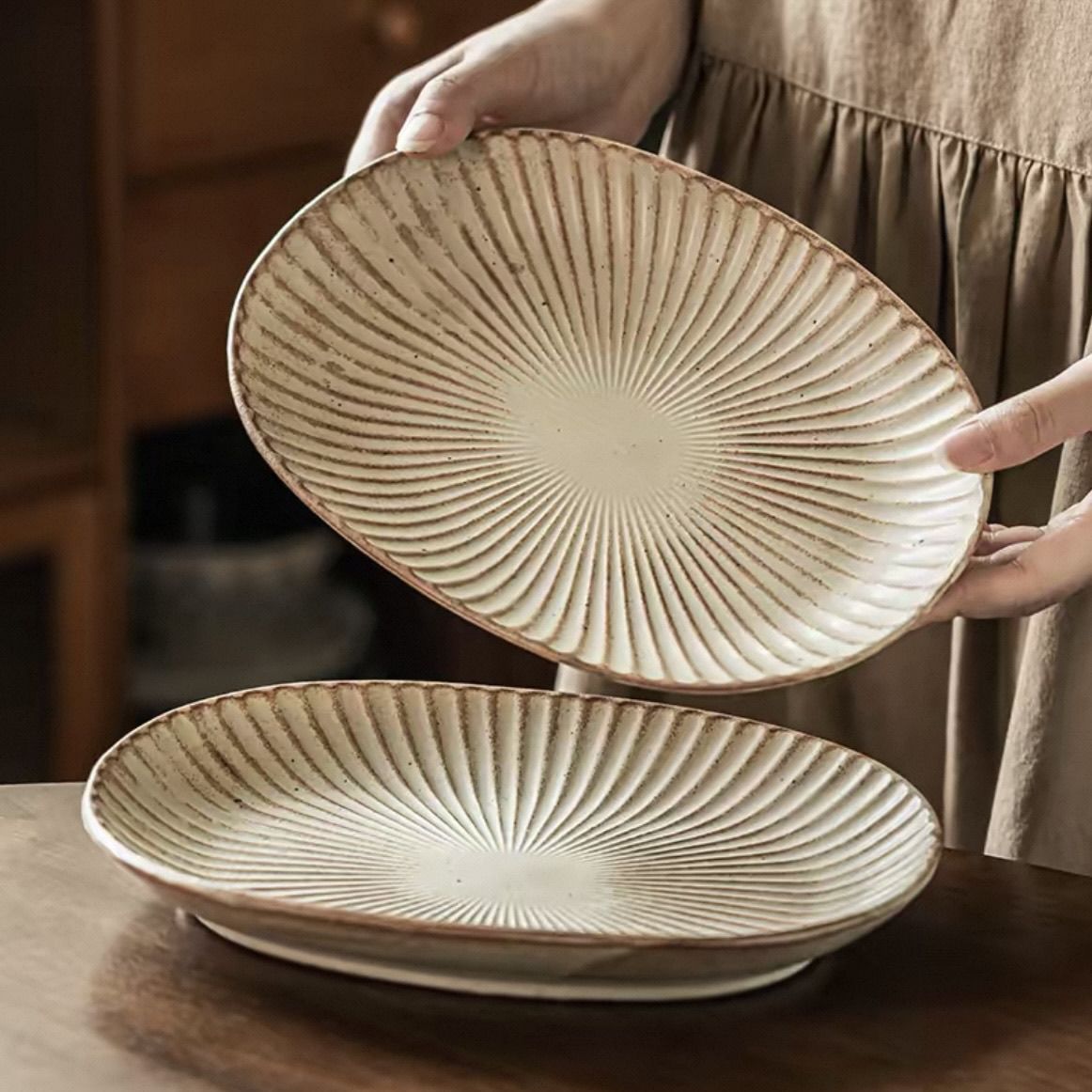 Oval Ceramic Serving Plate
