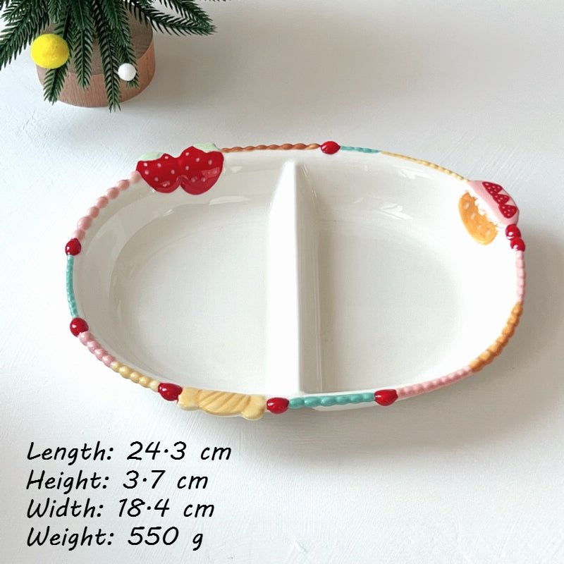 Retro Beaded Ceramic Dessert Bowl - Modomu