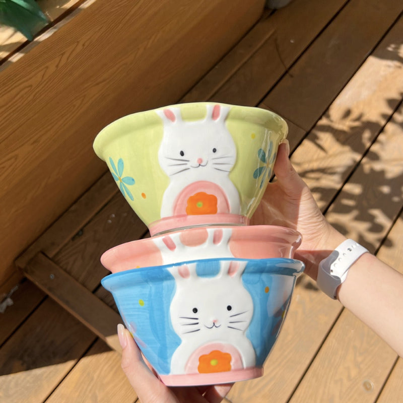 Cute Rabbit Ceramic Rice Bowl - Modomu