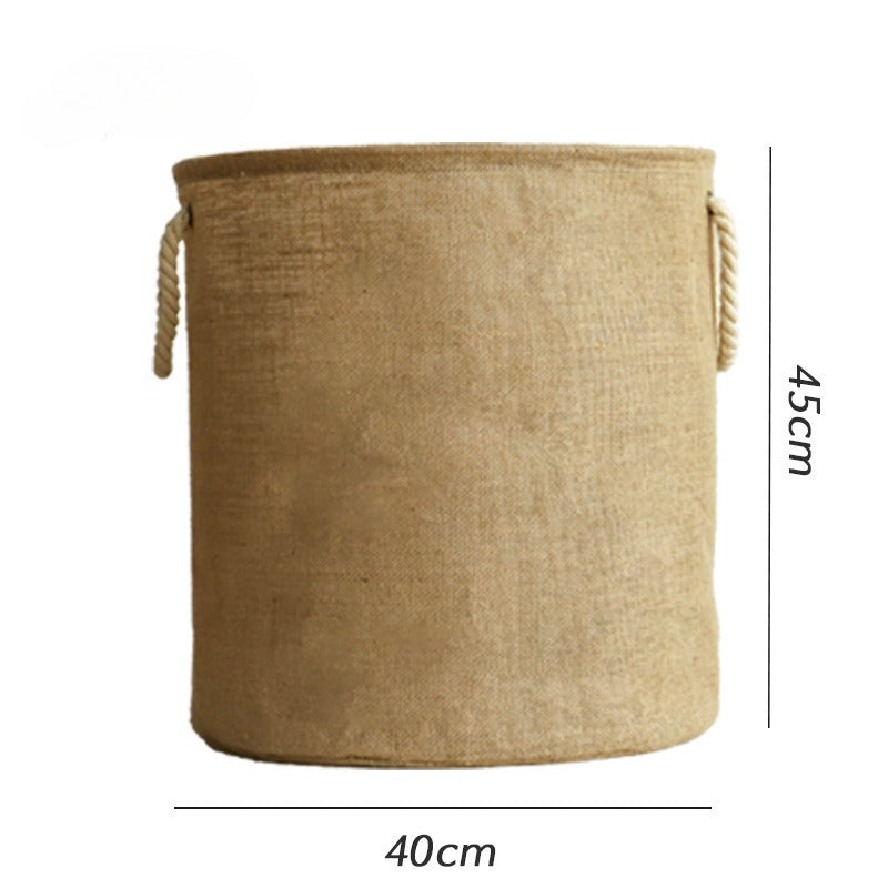 Jute Cotton Laundry Storage Basket - Modomu