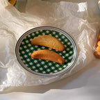 Gingham Check Ceramic Plate