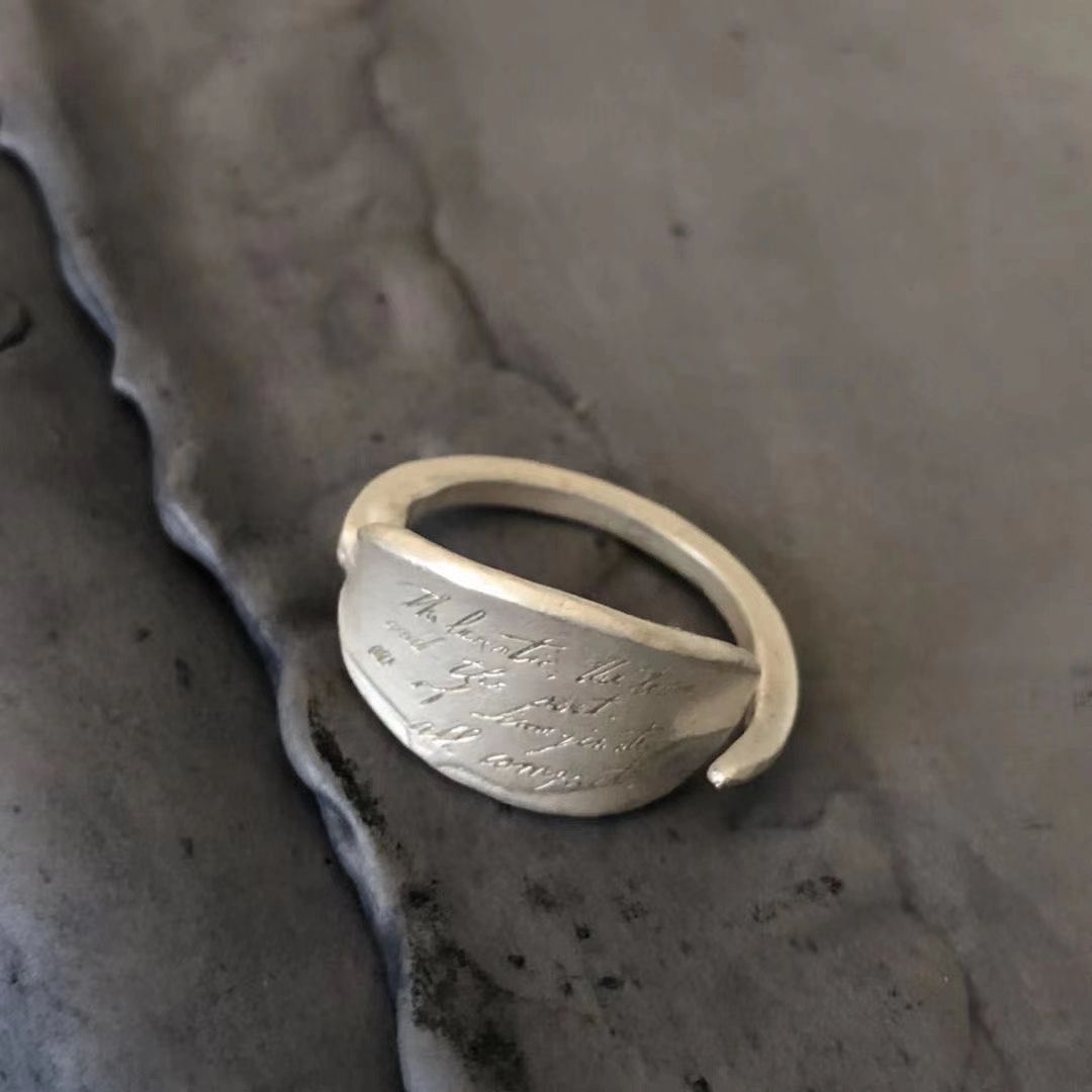 Engraved Poem Statement Ring - Modomu
