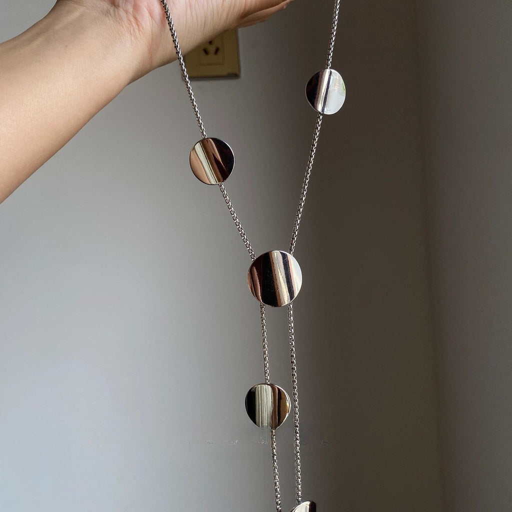 Minimal Y Pendant Disc Necklace - Modomu