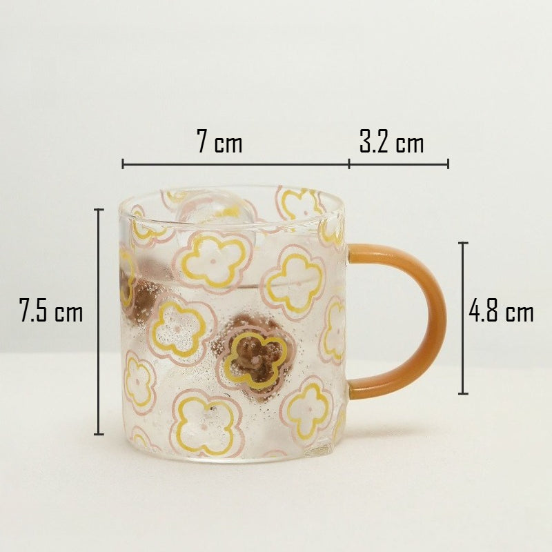 Patterned Clear Handled Mug
