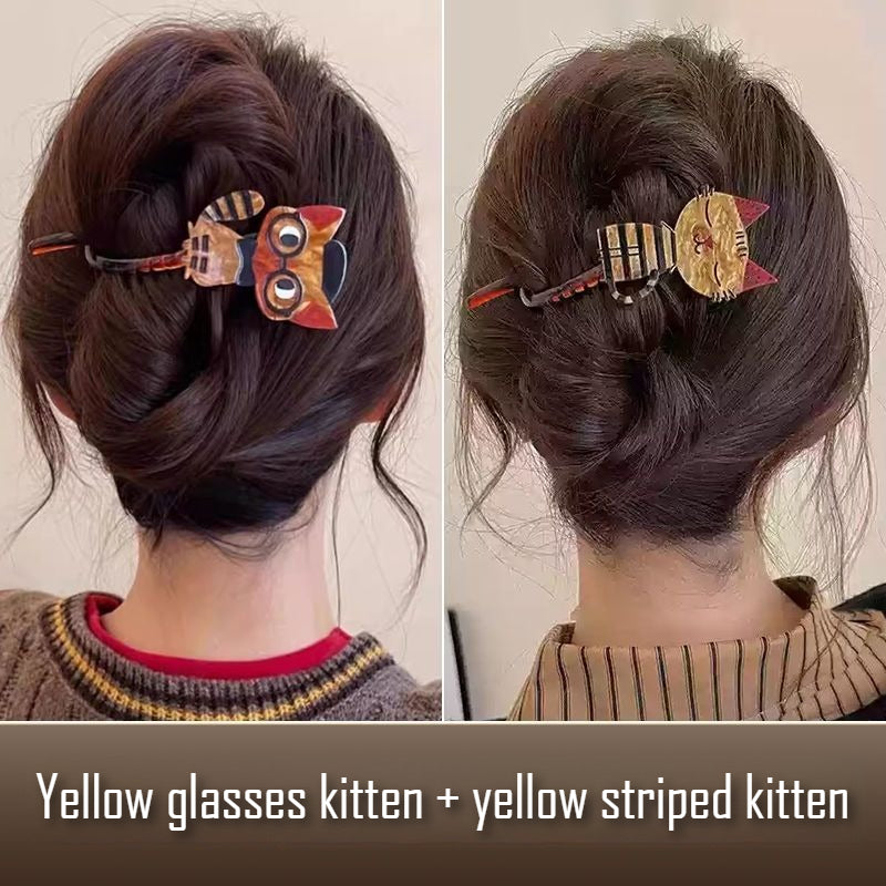 Cartoon Cat Twist Hair Clip