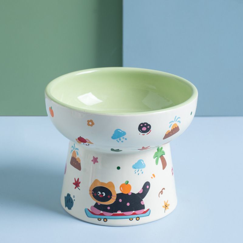 Elevated Ceramic Cat Food Bowl