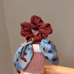 Printed Bow Streamer Scrunchie