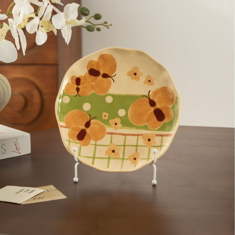 Butterfly Floral Ceramic Rice Bowl - Modomu