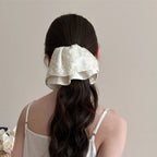 Embroidered Lace Ponytail Clip