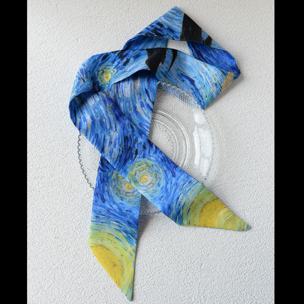 Art Print Narrow Silk Tie