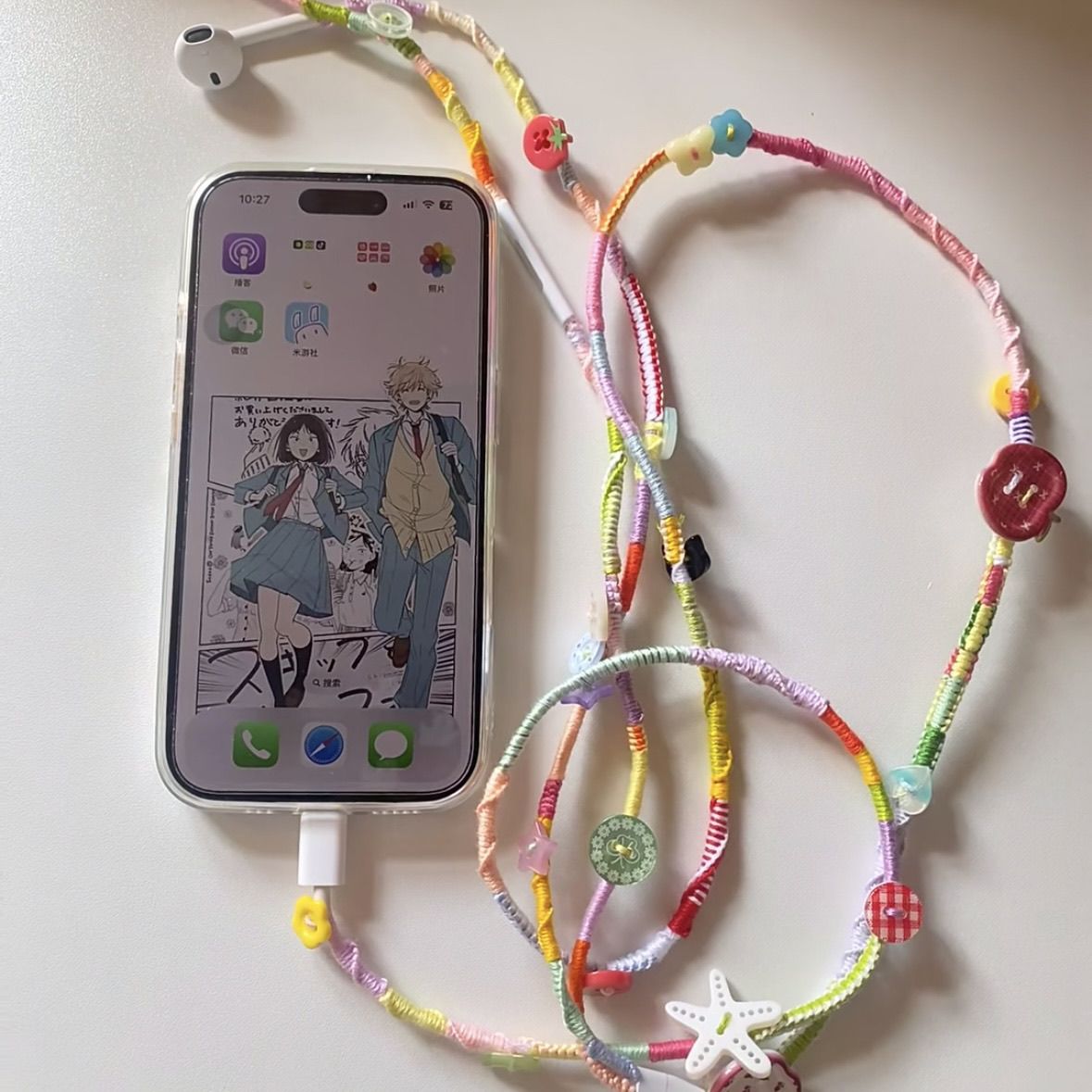 Rainbow Braided Earphone Cord Kit